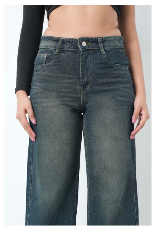 Women Super Baggy - Fit High Rise Jeans – Dark Green